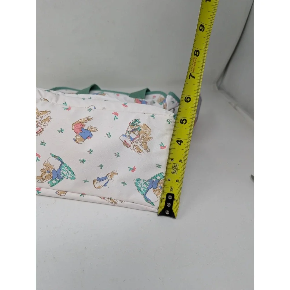 Vintage Beatrix Potter Peter Rabbit Mint Green Vinyl Baby Bottle Diaper Bag Tote